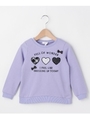 【160cmまで】ミニ裏毛ハートモチーフスウェットトレーナー/ライトパープル(081)