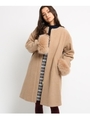 【3WAY】ファー袖ノーカラーコート/ベージュ(052)