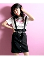 【ANAP GIRL】前ボタンサロペットスカート/ブラック(027)