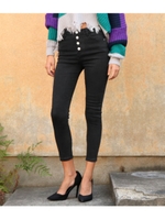 【ANAP】4つボタンストレッチブラックスキニーパンツ/ブラック(027)