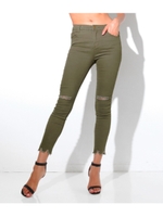 【ANAP】ニークラッシュカラースキニーパンツ/カーキ(014)