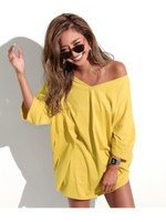 【ANAP】バッククロス七分袖チュニック/マスタード(044)