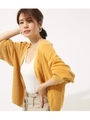 【AZUL BY MOUSSY】12Gワッフル編袖ボリュームカーデ/YEL