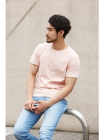 【AZUL BY MOUSSY】MANHATTAN天竺クルーネック半袖TEE/L/PNK