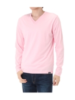 【AZUL BY MOUSSY】オーガニックコットンVネック長袖T/PNK