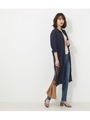 【AZUL BY MOUSSY】ドビー スリットロングシャツ/NVY