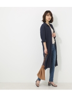 【AZUL BY MOUSSY】ドビー スリットロングシャツ/NVY