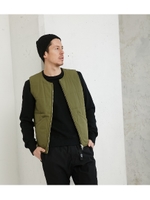 【AZUL BY MOUSSY】ノーカラー薄中綿ベスト/KHA