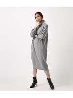 【AZUL BY MOUSSY】ハイゲージニットオーバーロングワンピース/T.GRY