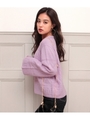 【CHILLE】柄フレアスリーブニットトップス/ラベンダー(023)