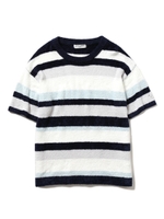 【GELATO PIQUE HOMME】’スムーズィー’ランダムボーダープルオーバー/NVY