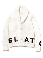 【GELATO PIQUE HOMME】ビッグロゴジャガードショールカーディガン/OWHT