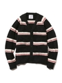 【Joel Robuchon & gelato pique】HOMMEアランボーダーカーディガン/BLK
