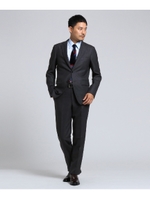 【PNJ】紡ぎカラーストライプ2Bスーツ[ メンズ スーツ ストライプ ]/チャコールグレー(314)