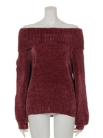 【Rew de Rew】ベロアモールオフショルニット（8R14-118025）/ピンク