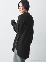 【SPRiNG12月号掲載】【MIHO NOJIRI × nano・universe】別注サーマルモックネックロングトップス/ブラック