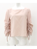【Settimissimo】ドローストリングスリーブブラウス/ライトピンク(009)