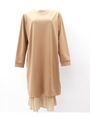 【Settimissimo】プリーツヘムレイヤードワンピース/ベージュ(005)