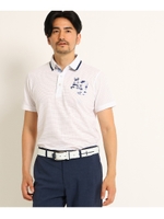 【UVカット】【吸水速乾】カモフラージュ柄半袖ポロシャツ/ホワイト(001)