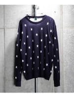 【WEB限定】スター総柄 クルーネックニット/ネイビー(093)