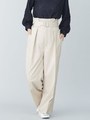 【WEB限定】ベルト付きセンタープレスパンツ/ベージュ