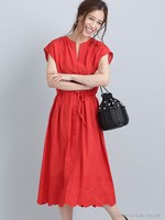 【WEB限定】刺繍ロングワンピース/レッド