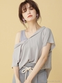 【WEB限定】前後2wayブラウス/グレー