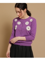 【WEB限定カラーあり】コットンカーディガンニット/パープル(883)