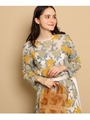 【WEB限定プライス】シアーフラワーブラウス/ライトベージュ(451)