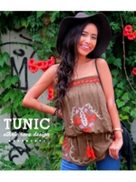 【anap mimpi】エスニック刺繍ベアチュニック/モカ(016)