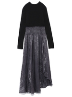 【emmi atelier】ニットコンビワンピース/BLK