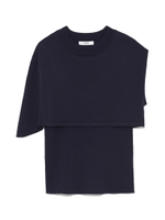 【emmi atelier】半袖ニットプル/NVY