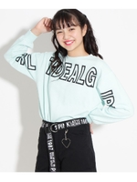 【コットン100％】裏毛BIGロゴ トップス/ライトグリーン(021)