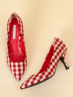 【パンプス】フラワーベーシックパンプス/レッド