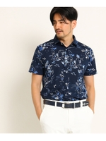 【吸水速乾】ハワイモチーフイラスト半袖ジャージシャツ/ネイビー(993)