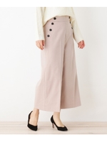 【洗える・34（SS)、42（LL)WEB限定サイズ】アソート起毛ワイドパンツ/ライトベージュ(051)