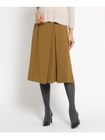 【洗える】アシンメトリータックフレアスカート/レンガ(069)
