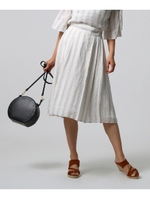 【洗える】グルカストライプフレアスカート/オフホワイト(303)