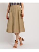 【洗える】グログランタックギャザースカート/ライトベージュ(051)