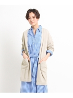 【洗える】コットンブレンドニットカーディガン/ライトベージュ(051)