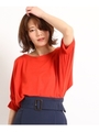 【洗える】サイドタックドルマン袖プルオーバー/ダークオレンジ(068)