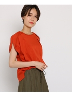 【洗える】シルケットスムースカットソー/ダークオレンジ(068)