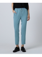 【洗える】ダブルクロステーパードパンツ/ブルー(092)