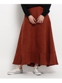 【洗える】フェイクスエードマキシスカート/レンガ(069)