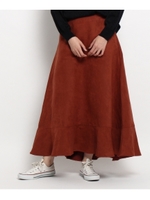 【洗える】フェイクスエードマキシスカート/レンガ(069)