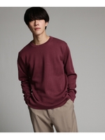 【洗える】ミラノリブクルーネックニット/ラズベリーピンク(073)