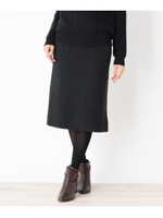 【洗える】ラメ入りタイトスカート/ブラック(019)