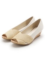 ◆クロスゴムオープントゥサンダル/ゴールド(007)