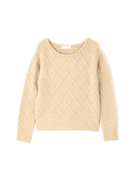 ◆大きいサイズ◆[WEB限定商品]ヤクブレンドスパングルパールニット◆/ベージュ(040)