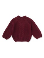 ＢＩＧケーブルニット/ワインレッド